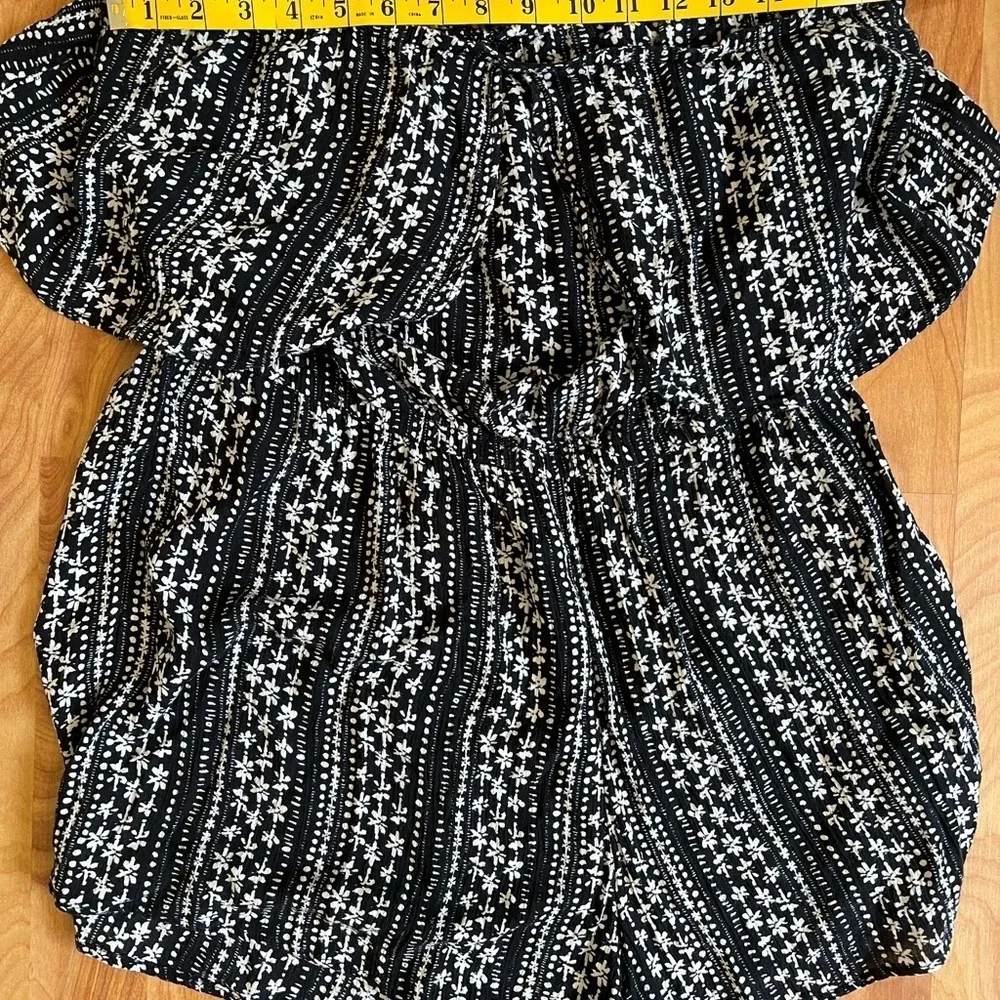 Free People Deep Navy & White Star Patterned Strapless Romper sz Medium